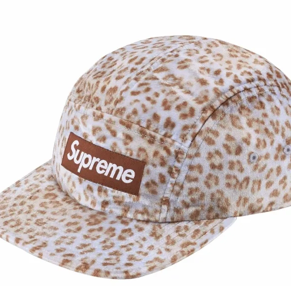 Velvet Camp Cap 24SS Leopard Cap White Velvet Leopard Camping 0812